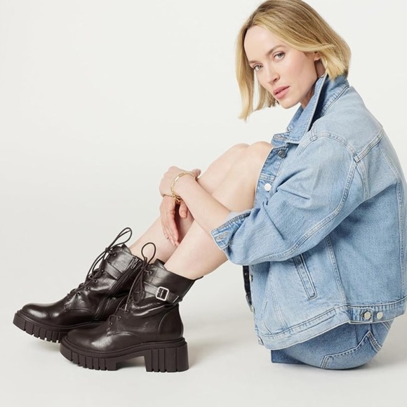 NWT The Drop Women's Chunky Chocolate Brown Platform Combat Boots size 7 - Picture 6 of 10